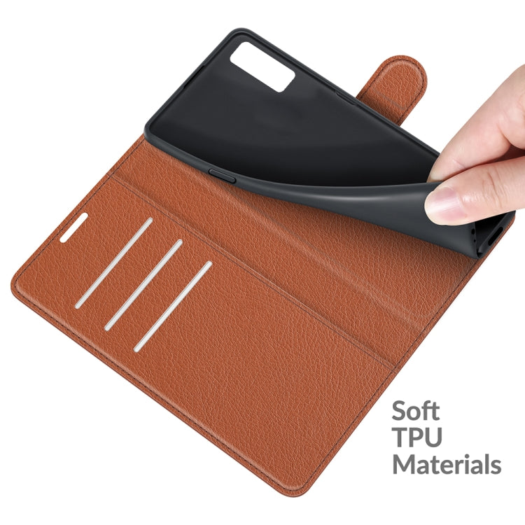 For TCL 20S / 20 5G / 20L Litchi Texture Horizontal Flip Protective Case with Holder & Card Slots & Wallet(Brown) - TCL by buy2fix | Online Shopping UK | buy2fix