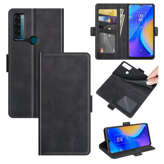 For TCL 20 SE Dual-side Magnetic Buckle Horizontal Flip Leather Case with Holder & Card Slots & Wallet(Black) - TCL by buy2fix | Online Shopping UK | buy2fix