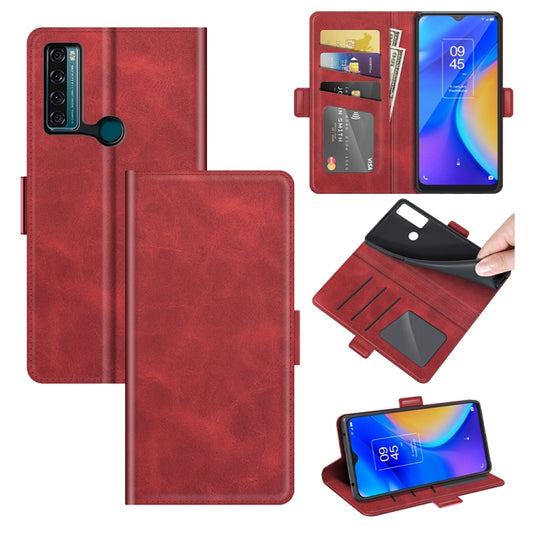 For TCL 20 SE Dual-side Magnetic Buckle Horizontal Flip Leather Case with Holder & Card Slots & Wallet(Red) - TCL by buy2fix | Online Shopping UK | buy2fix