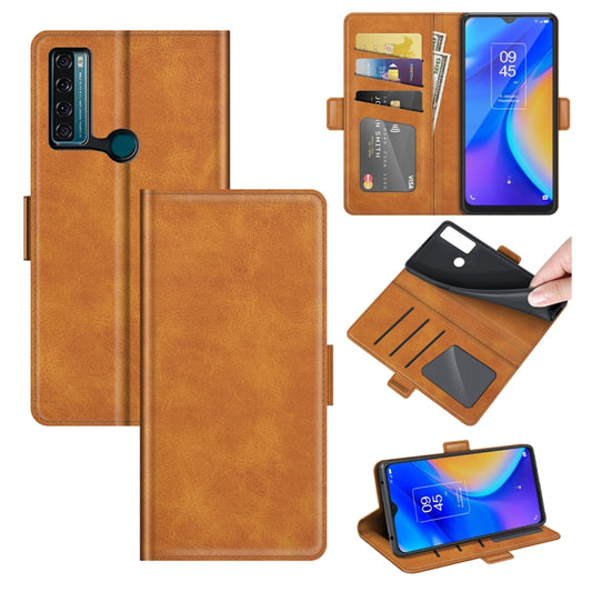 For TCL 20 SE Dual-side Magnetic Buckle Horizontal Flip Leather Case with Holder & Card Slots & Wallet(Yellow) - TCL by buy2fix | Online Shopping UK | buy2fix