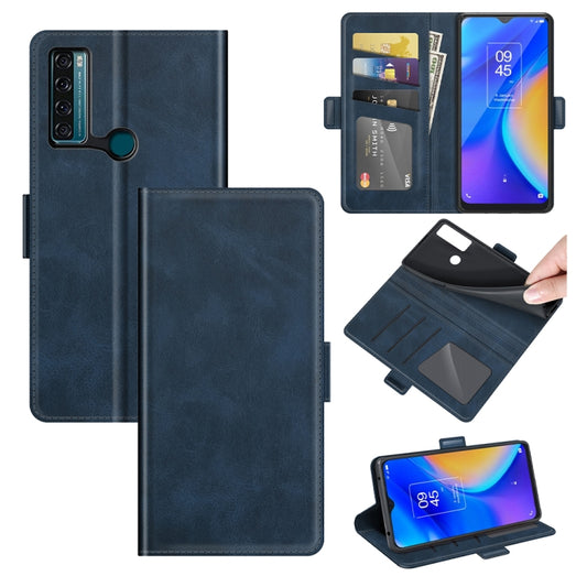 For TCL 20 SE Dual-side Magnetic Buckle Horizontal Flip Leather Case with Holder & Card Slots & Wallet(Blue) - TCL by buy2fix | Online Shopping UK | buy2fix