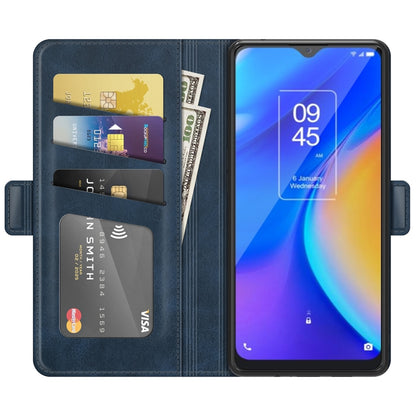 For TCL 20 SE Dual-side Magnetic Buckle Horizontal Flip Leather Case with Holder & Card Slots & Wallet(Blue) - TCL by buy2fix | Online Shopping UK | buy2fix