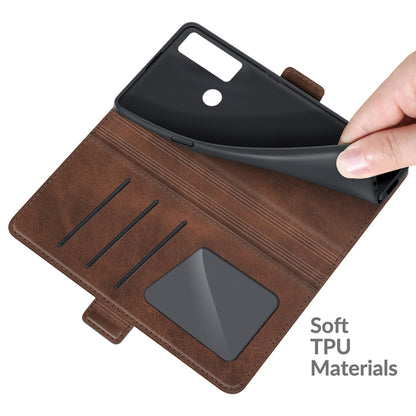 For TCL 20 SE Dual-side Magnetic Buckle Horizontal Flip Leather Case with Holder & Card Slots & Wallet(Brown) - TCL by buy2fix | Online Shopping UK | buy2fix