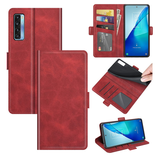 For TCL 20S / 20 5G / 20L Dual-side Magnetic Buckle Horizontal Flip Leather Case with Holder & Card Slots & Wallet(Red) - TCL by buy2fix | Online Shopping UK | buy2fix