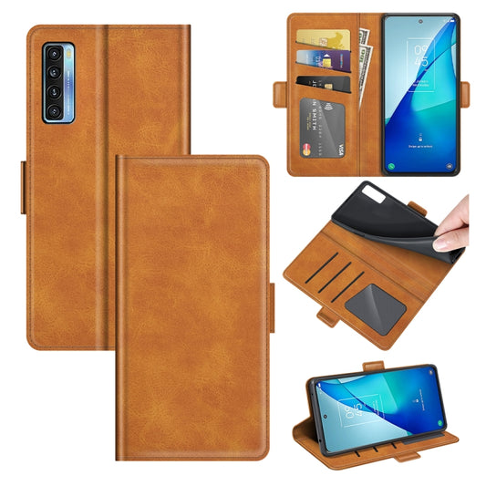 For TCL 20S / 20 5G / 20L Dual-side Magnetic Buckle Horizontal Flip Leather Case with Holder & Card Slots & Wallet(Yellow) - TCL by buy2fix | Online Shopping UK | buy2fix