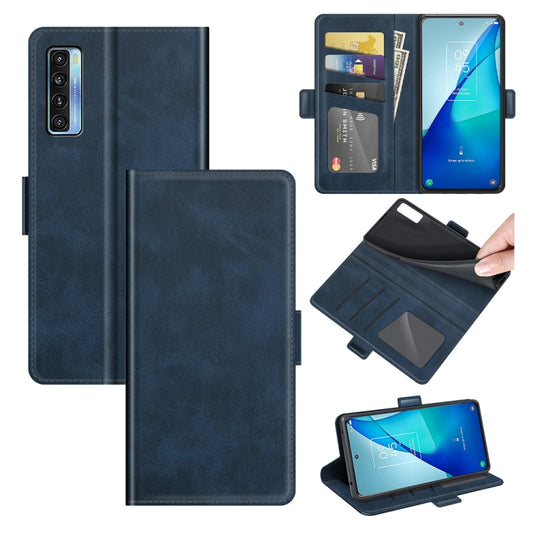 For TCL 20S / 20 5G / 20L Dual-side Magnetic Buckle Horizontal Flip Leather Case with Holder & Card Slots & Wallet(Blue) - TCL by buy2fix | Online Shopping UK | buy2fix