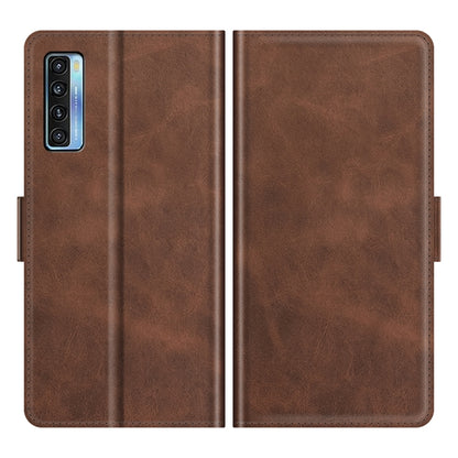 For TCL 20S / 20 5G / 20L Dual-side Magnetic Buckle Horizontal Flip Leather Case with Holder & Card Slots & Wallet(Brown) - TCL by buy2fix | Online Shopping UK | buy2fix