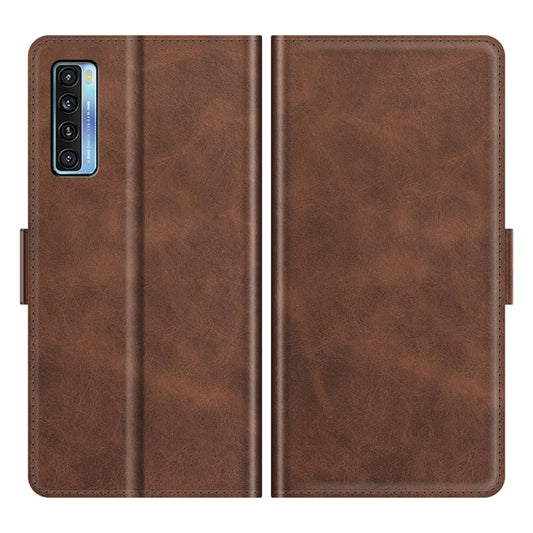 For TCL 20S / 20 5G / 20L Dual-side Magnetic Buckle Horizontal Flip Leather Case with Holder & Card Slots & Wallet(Brown) - TCL by buy2fix | Online Shopping UK | buy2fix
