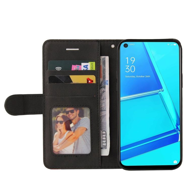 For OPPO A52 / A72 / A92 Dual-color Splicing Horizontal Flip PU Leather Case with Holder & Card Slots & Wallet(Black) by buy2fix