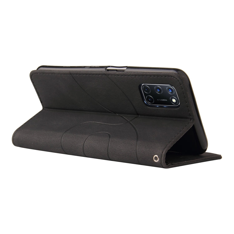 For OPPO A52 / A72 / A92 Dual-color Splicing Horizontal Flip PU Leather Case with Holder & Card Slots & Wallet(Black) by buy2fix