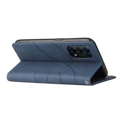 For OPPO Reno5 5G / Find X3 Lite Dual-color Splicing Horizontal Flip PU Leather Case with Holder & Card Slots & Wallet(Blue) by buy2fix