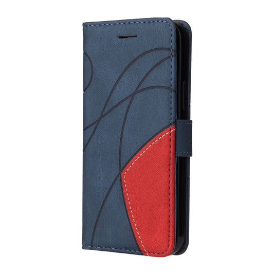 For Xiaomi Redmi 9 Dual-color Splicing Horizontal Flip PU Leather Case with Holder & Card Slots & Wallet(Blue) - Xiaomi Cases by buy2fix | Online Shopping UK | buy2fix
