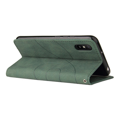 For Xiaomi Redmi 9A Dual-color Splicing Horizontal Flip PU Leather Case with Holder & Card Slots & Wallet(Green) - Xiaomi Cases by buy2fix | Online Shopping UK | buy2fix