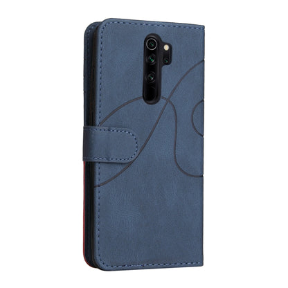 For Xiaomi Redmi Note 8 Pro Dual-color Splicing Horizontal Flip PU Leather Case with Holder & Card Slots & Wallet(Blue) - Xiaomi Cases by buy2fix | Online Shopping UK | buy2fix