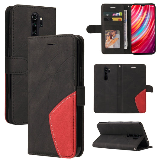 For Xiaomi Redmi Note 8 Pro Dual-color Splicing Horizontal Flip PU Leather Case with Holder & Card Slots & Wallet(Black) - Xiaomi Cases by buy2fix | Online Shopping UK | buy2fix