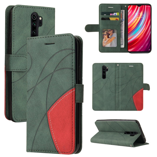 For Xiaomi Redmi Note 8 Pro Dual-color Splicing Horizontal Flip PU Leather Case with Holder & Card Slots & Wallet(Green) - Xiaomi Cases by buy2fix | Online Shopping UK | buy2fix