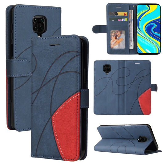 For Xiaomi Redmi Note 9 Pro / Note 9 Pro Max Dual-color Splicing Horizontal Flip PU Leather Case with Holder & Card Slots & Wallet(Blue) - Xiaomi Cases by buy2fix | Online Shopping UK | buy2fix