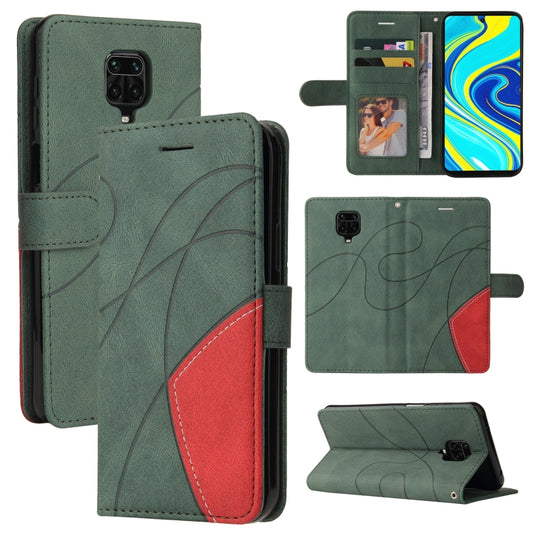 For Xiaomi Redmi Note 9 Pro / Note 9 Pro Max Dual-color Splicing Horizontal Flip PU Leather Case with Holder & Card Slots & Wallet(Green) - Xiaomi Cases by buy2fix | Online Shopping UK | buy2fix