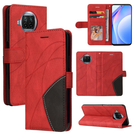 For Xiaomi Mi 10T Lite 5G Dual-color Splicing Horizontal Flip PU Leather Case with Holder & Card Slots & Wallet(Red) - Xiaomi Cases by buy2fix | Online Shopping UK | buy2fix