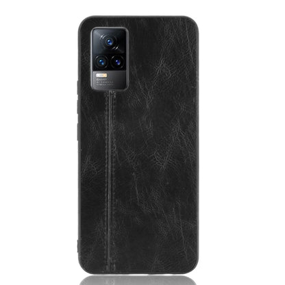 For vivo V21e Shockproof Sewing Cow Skin Texture PC + PU + TPU Case(Black) - vivo Cases by buy2fix | Online Shopping UK | buy2fix
