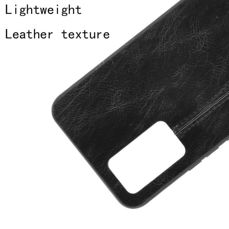 For vivo V21e Shockproof Sewing Cow Skin Texture PC + PU + TPU Case(Black) - vivo Cases by buy2fix | Online Shopping UK | buy2fix