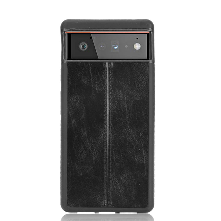For Google Pixel 6 Pro Shockproof Sewing Cow Skin Texture PC + PU + TPU Case(Black) - Google Cases by buy2fix | Online Shopping UK | buy2fix