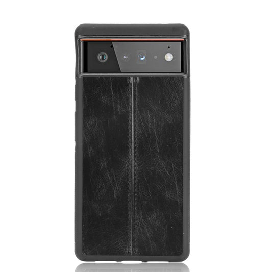 For Google Pixel 6 Pro Shockproof Sewing Cow Skin Texture PC + PU + TPU Case(Black) - Google Cases by buy2fix | Online Shopping UK | buy2fix
