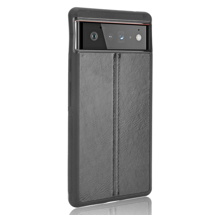 For Google Pixel 6 Pro Shockproof Sewing Cow Skin Texture PC + PU + TPU Case(Black) - Google Cases by buy2fix | Online Shopping UK | buy2fix