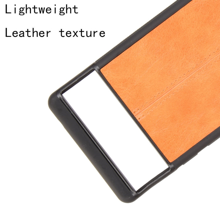 For Google Pixel 6 Pro Shockproof Sewing Cow Skin Texture PC + PU + TPU Case(Orange) - Google Cases by buy2fix | Online Shopping UK | buy2fix
