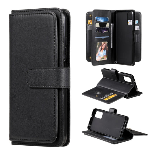 For Xiaomi Redmi Note 10 5G Multifunctional Magnetic Copper Buckle Horizontal Flip Solid Color Leather Case with 10 Card Slots & Wallet & Holder & Photo Frame(Black) - Xiaomi Cases by buy2fix | Online Shopping UK | buy2fix