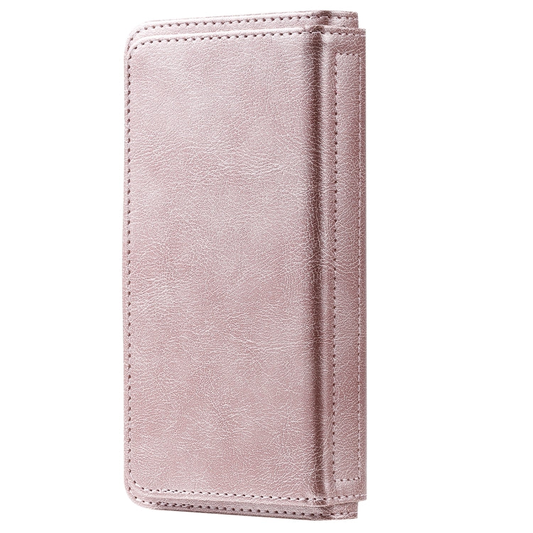 For Huawei Y9a Multifunctional Magnetic Copper Buckle Horizontal Flip Solid Color Leather Case with 10 Card Slots & Wallet & Holder & Photo Frame(Rose Gold) - Huawei Cases by buy2fix | Online Shopping UK | buy2fix