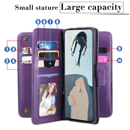 For Huawei Y9a Multifunctional Magnetic Copper Buckle Horizontal Flip Solid Color Leather Case with 10 Card Slots & Wallet & Holder & Photo Frame(Rose Gold) - Huawei Cases by buy2fix | Online Shopping UK | buy2fix