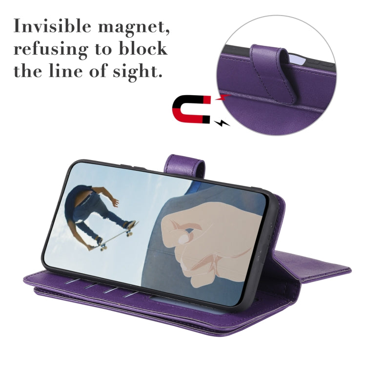 For Huawei Y9a Multifunctional Magnetic Copper Buckle Horizontal Flip Solid Color Leather Case with 10 Card Slots & Wallet & Holder & Photo Frame(Rose Gold) - Huawei Cases by buy2fix | Online Shopping UK | buy2fix