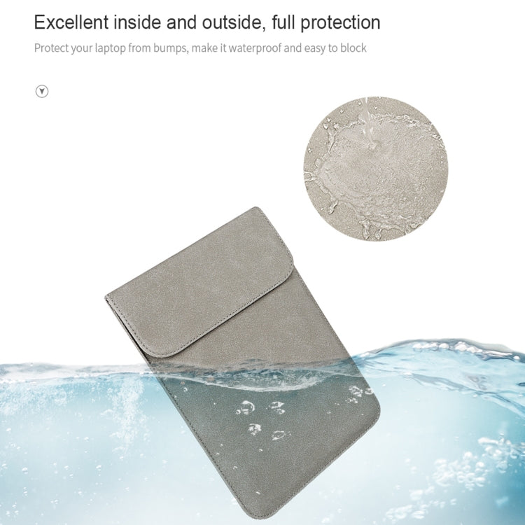 PU02 Ultra-thin Notebook Liner Bag with Small Bag, Size:14.1-15.4 inch(Light Grey) by buy2fix