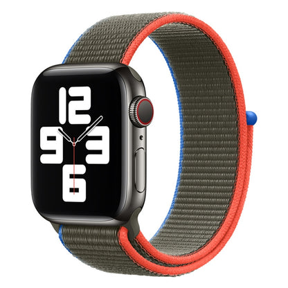 Loop Type Sport Watch Band For Apple Watch Series 9&8&7 41mm / SE 3&SE 2&6&SE&5&4 40mm / 3&2&1 38mm(Olive) by buy2fix