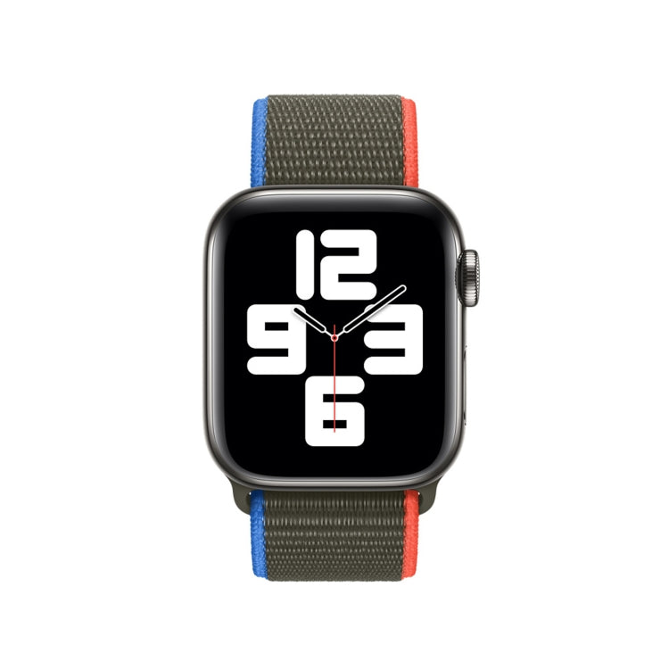Loop Type Sport Watch Band For Apple Watch Series 9&8&7 41mm / SE 3&SE 2&6&SE&5&4 40mm / 3&2&1 38mm(Olive) by buy2fix