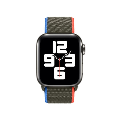 Loop Type Sport Watch Band For Apple Watch Series 9&8&7 41mm / SE 3&SE 2&6&SE&5&4 40mm / 3&2&1 38mm(Olive) by buy2fix