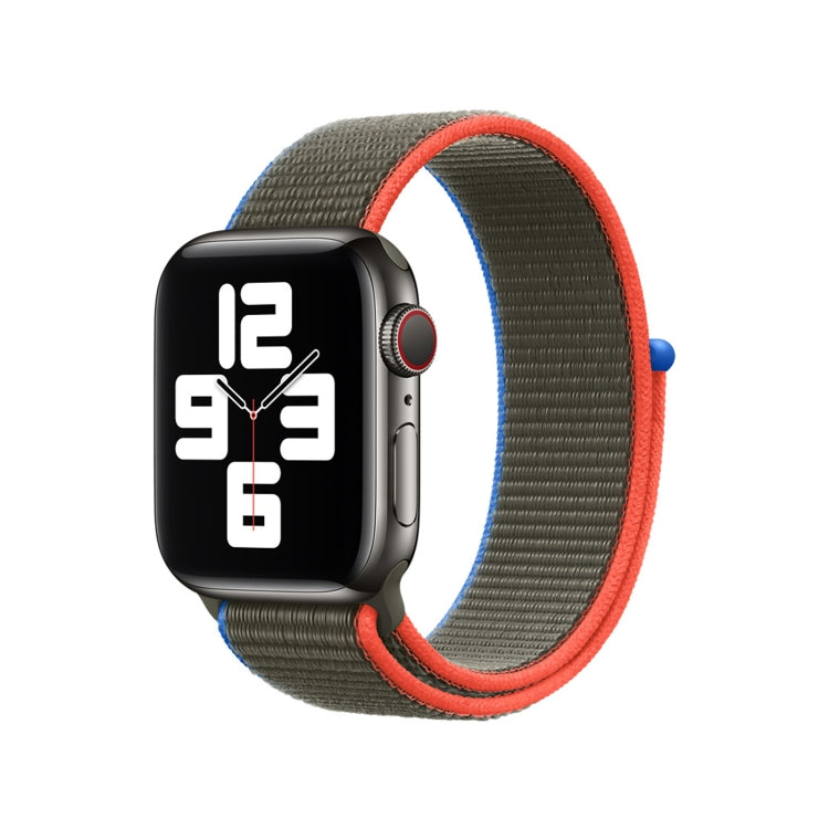 Loop Type Sport Watch Band For Apple Watch Series 9&8&7 41mm / SE 3&SE 2&6&SE&5&4 40mm / 3&2&1 38mm(Olive) by buy2fix