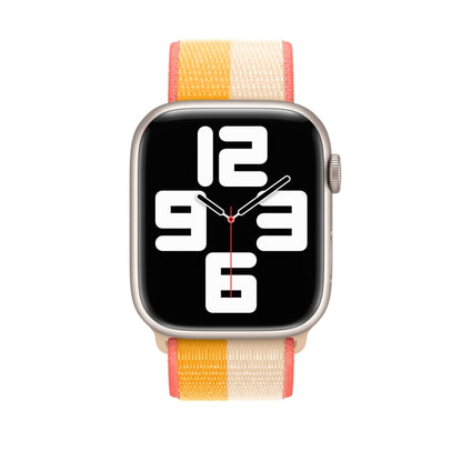 Loop Type Sport Watch Band For Apple Watch Series 9&8&7 41mm / SE 3&SE 2&6&SE&5&4 40mm / 3&2&1 38mm (Beige White) by buy2fix