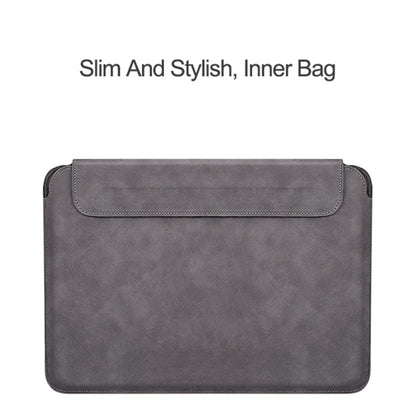 PU03 Lightweight Sheepskin Notebook Liner Bag, Size:14.1-15.4 inch(Deep Space Gray) by buy2fix