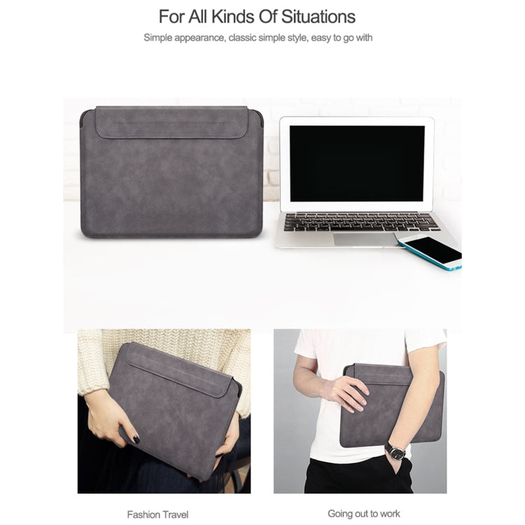 PU03 Lightweight Sheepskin Notebook Liner Bag, Size:14.1-15.4 inch(Deep Space Gray) by buy2fix