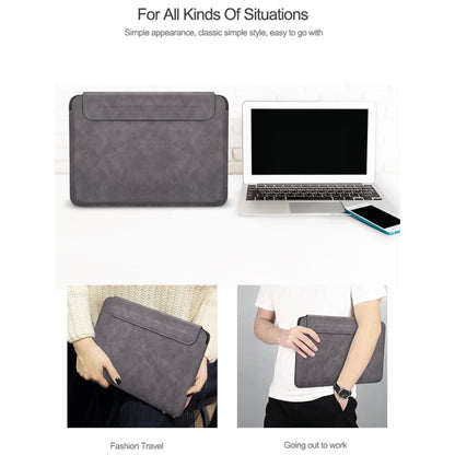 PU03 Lightweight Sheepskin Notebook Liner Bag, Size:14.1-15.4 inch(Deep Space Gray) by buy2fix