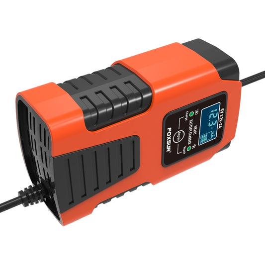 FOXSUR 2A / 6V / 12V Car / Motorcycle 3-stage Full Smart Battery Charger, Plug Type:EU Plug(Red) - Battery Charger by FOXSUR | Online Shopping UK | buy2fix
