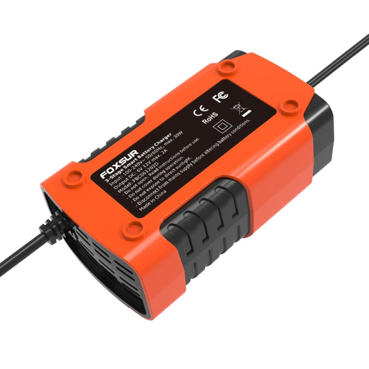 FOXSUR 2A / 6V / 12V Car / Motorcycle 3-stage Full Smart Battery Charger, Plug Type:UK Plug(Red) - Battery Charger by FOXSUR | Online Shopping UK | buy2fix
