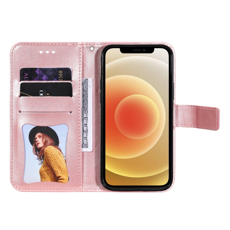 For OPPO Reno 6 Pro+ 5G 7-petal Flowers Embossing Pattern Horizontal Flip PU Leather Case with Holder & Card Slots & Wallet & Photo Frame(Rose Gold) by buy2fix