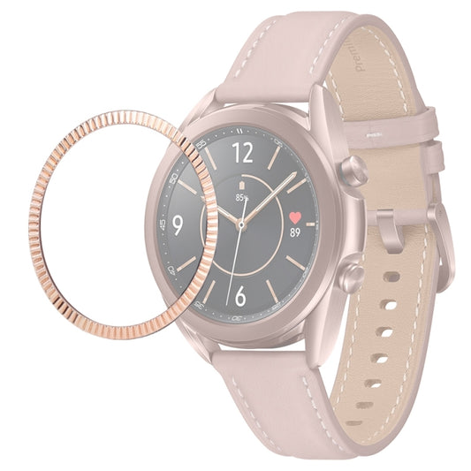 For Samsung Galaxy Watch 3 41mm Smart Watch Wave Texture Bezel Ring(Rose Gold) - Watch Cases by ENKAY | Online Shopping UK | buy2fix
