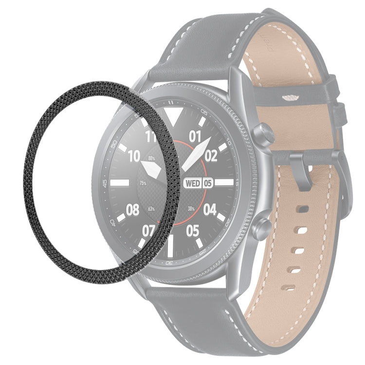 For Samsung Galaxy Watch 3 41mm Smart Watch Rhombus Texture Bezel Ring(Black) - Watch Cases by ENKAY | Online Shopping UK | buy2fix