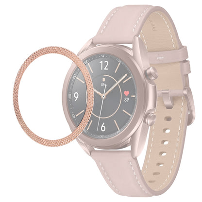 For Samsung Galaxy Watch 3 41mm Smart Watch Rhombus Texture Bezel Ring(Rose Gold) - Watch Cases by ENKAY | Online Shopping UK | buy2fix