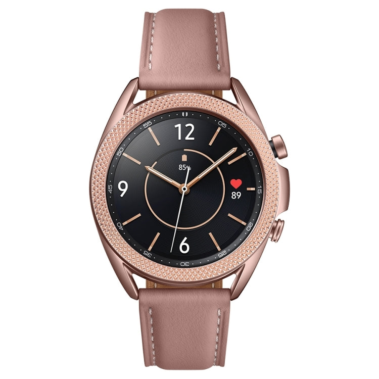 For Samsung Galaxy Watch 3 41mm Smart Watch Rhombus Texture Bezel Ring(Rose Gold) - Watch Cases by ENKAY | Online Shopping UK | buy2fix
