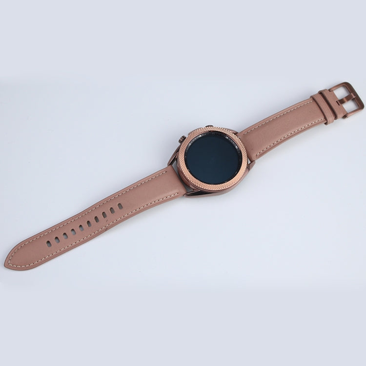 For Samsung Galaxy Watch 3 41mm Smart Watch Rhombus Texture Bezel Ring(Rose Gold) - Watch Cases by ENKAY | Online Shopping UK | buy2fix